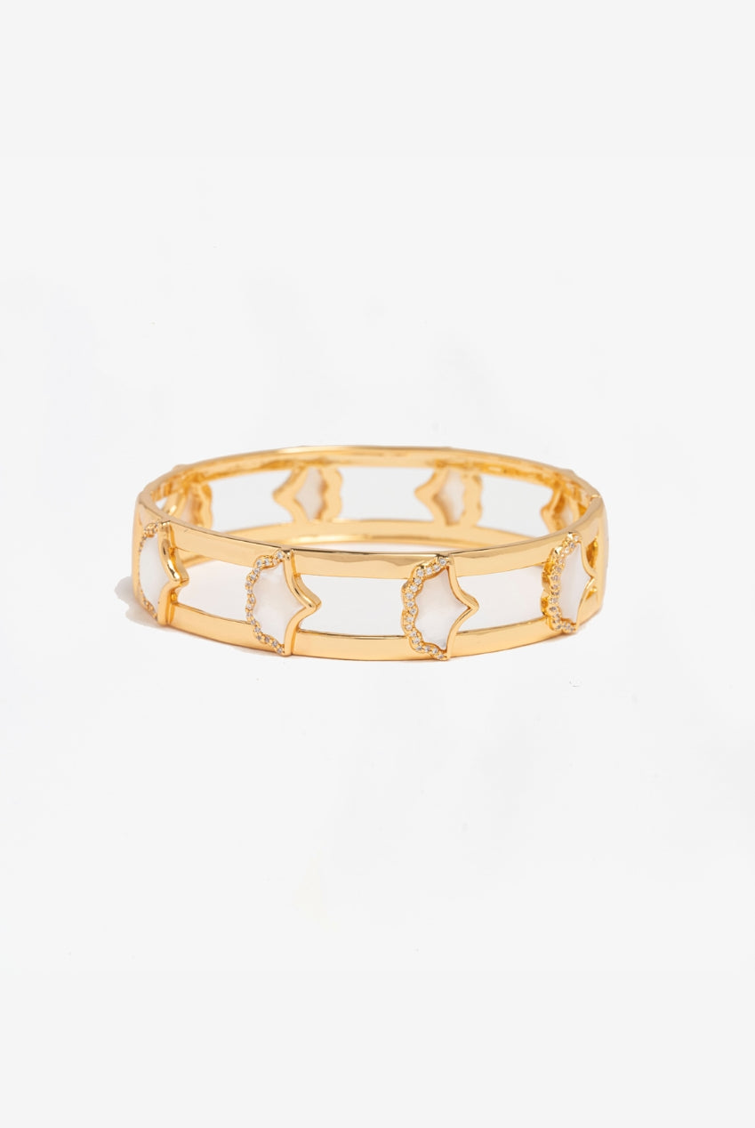 Gingko Gold Shell Bangle US01-10178