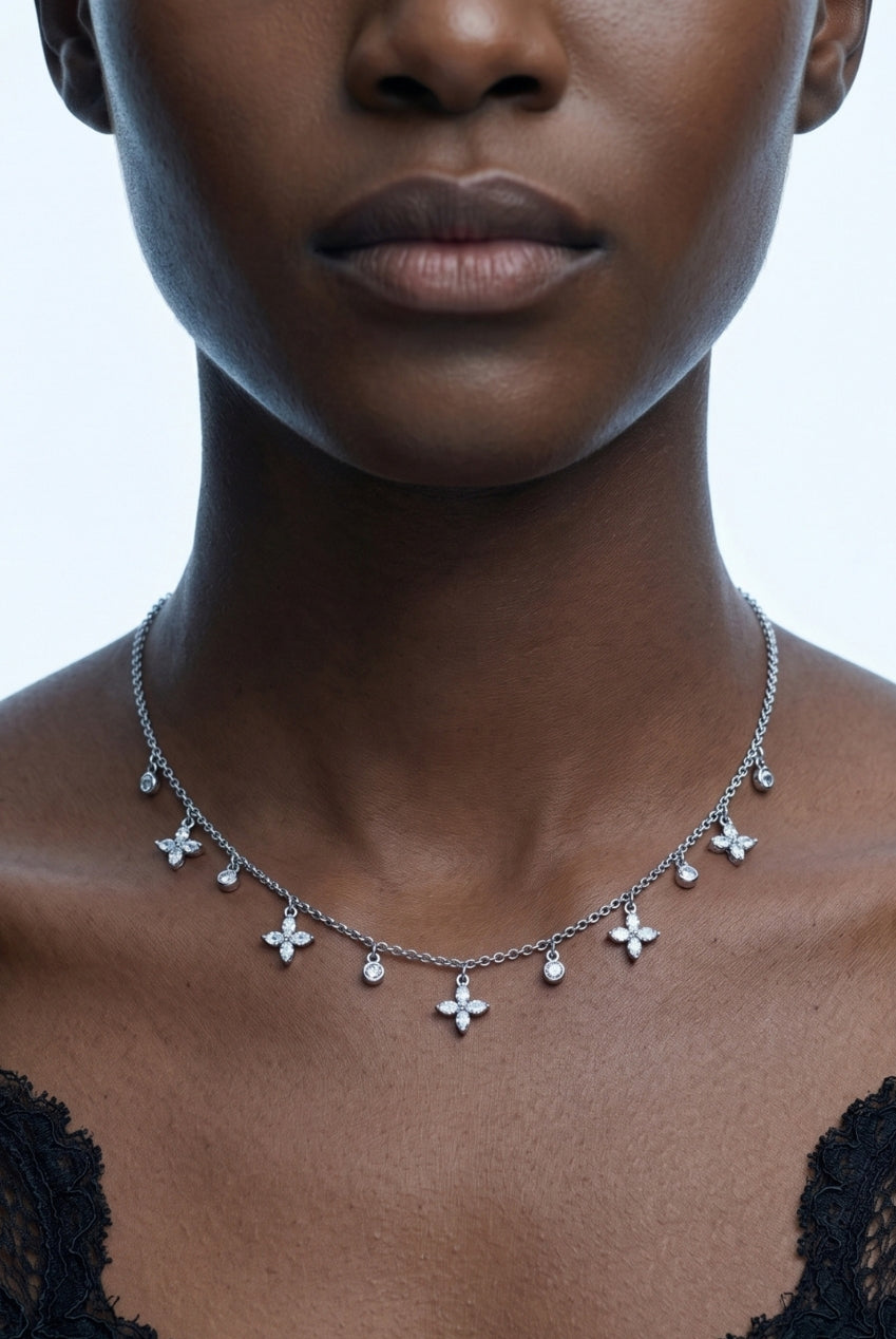 Kinmokusei Silver Floral Necklace US01-10246