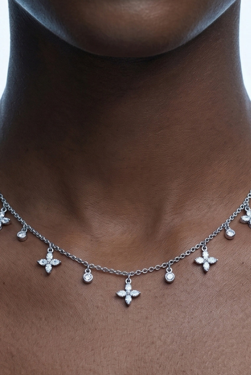 Kinmokusei Silver Floral Necklace US01-10246