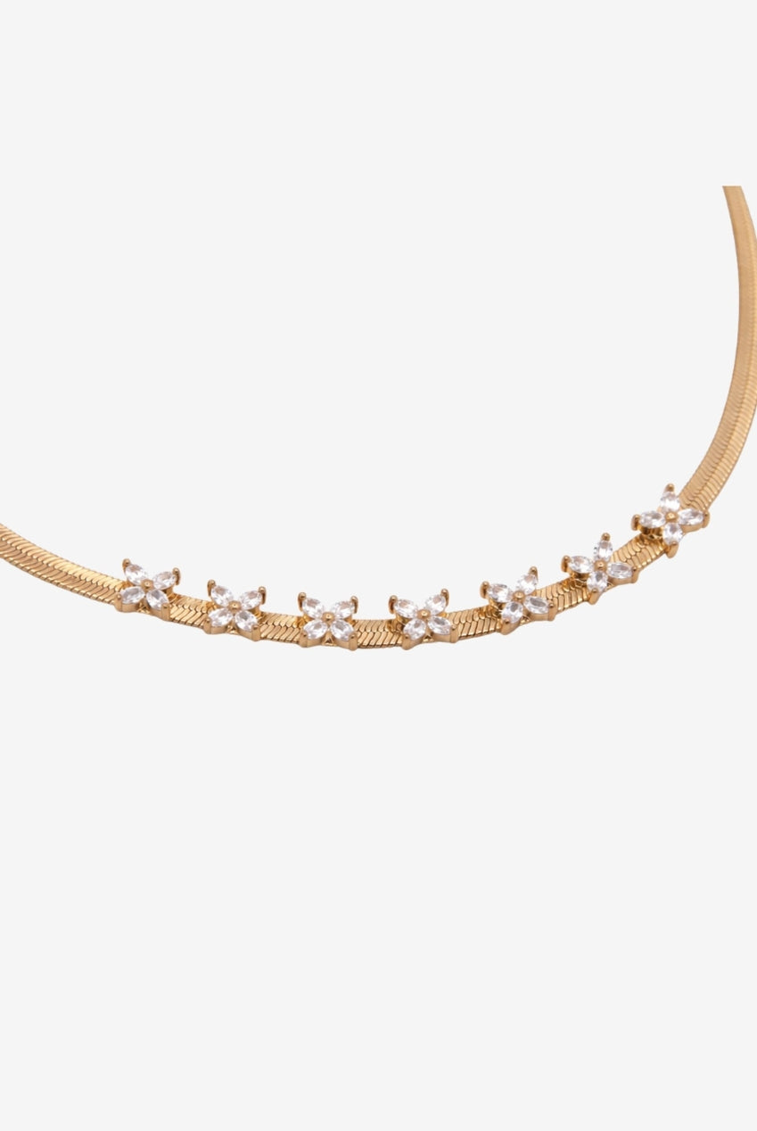 Kinmokusei Gold Chain Floral Necklace US01-10284
