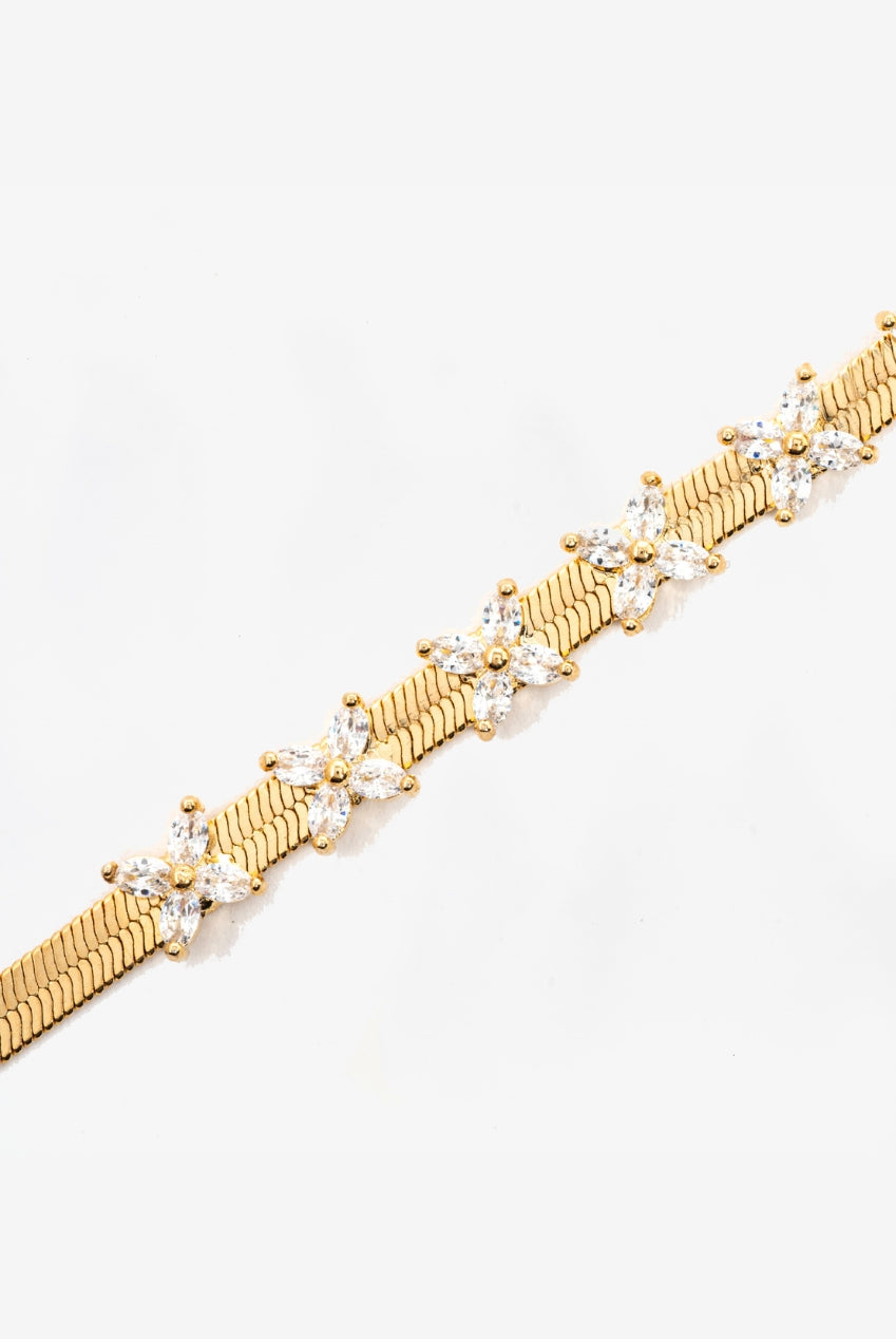 Kinmokusei Gold Chain Floral Necklace US01-10284