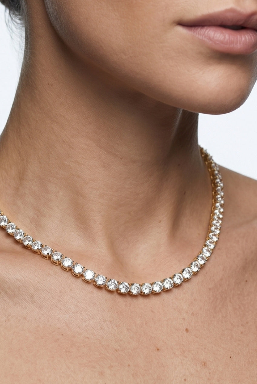 Shikaku Gold Stone Tennis Necklace US01-10352