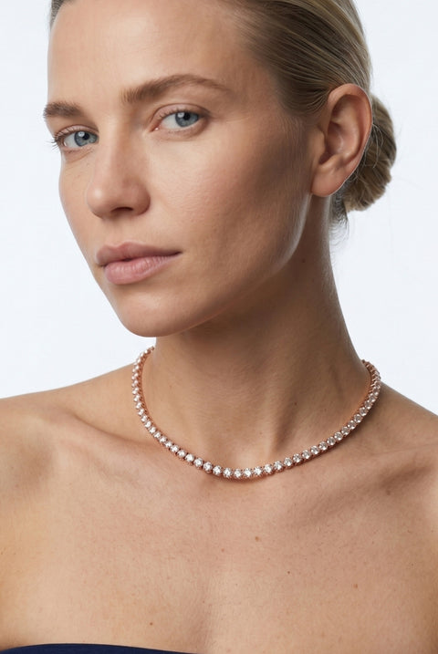 Shikaku Rose Stone Tennis Necklace by Uchi & Soto