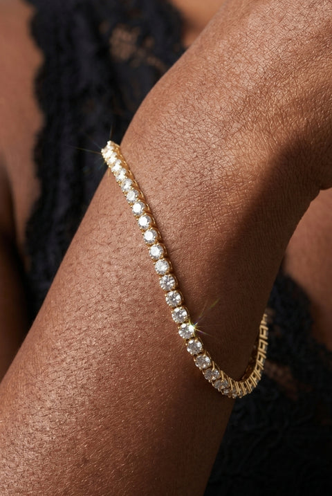 Shikaku Gold Stone Tennis Bracelet by Uchi & Soto
