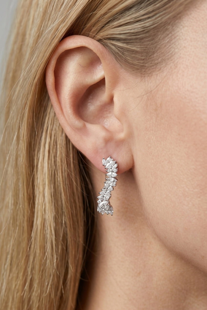 Nami Silver Stone Wave Earrings US01-10635