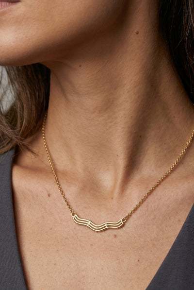 Gold - Nami Gold Wave Necklace by Uchi & Soto