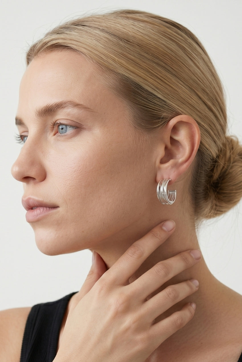 Nami Silver Twist Earrings US01-10741