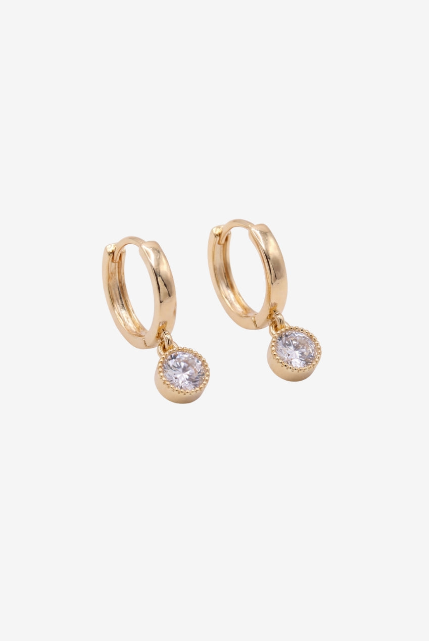 Enso Gold Circle Drop Hoop Earrings US01-11212