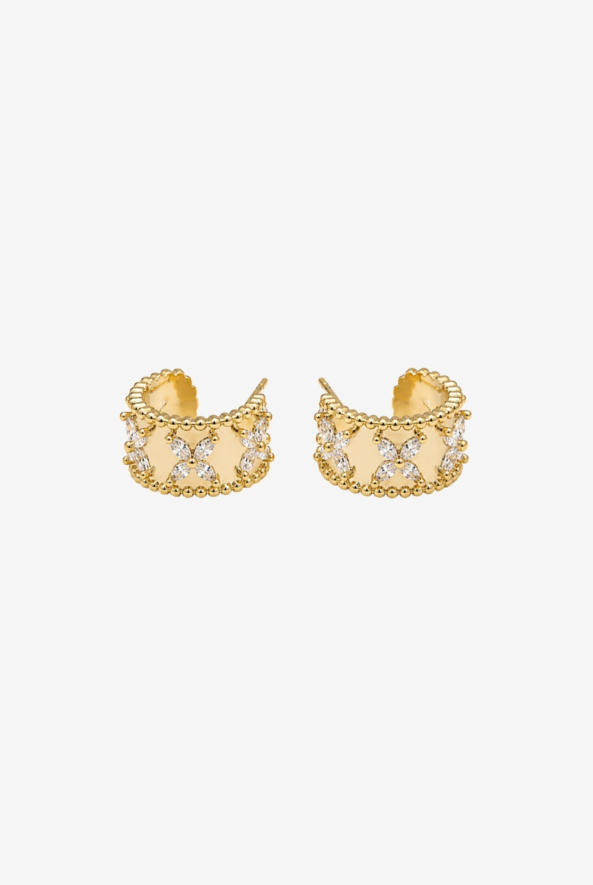 Kinmokusei Floral Beaded Hoop Earrings US01-11564