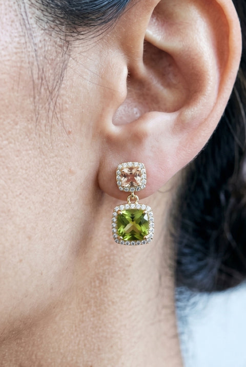 Shikaku Square Stone Drop Earrings by Uchi & Soto