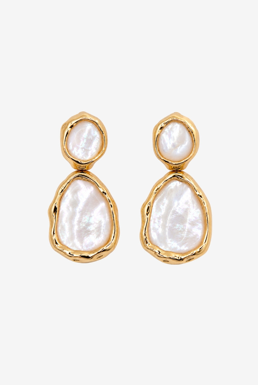Shinju Mother Of Pearl Oversized Drop Earrings US01-12127
