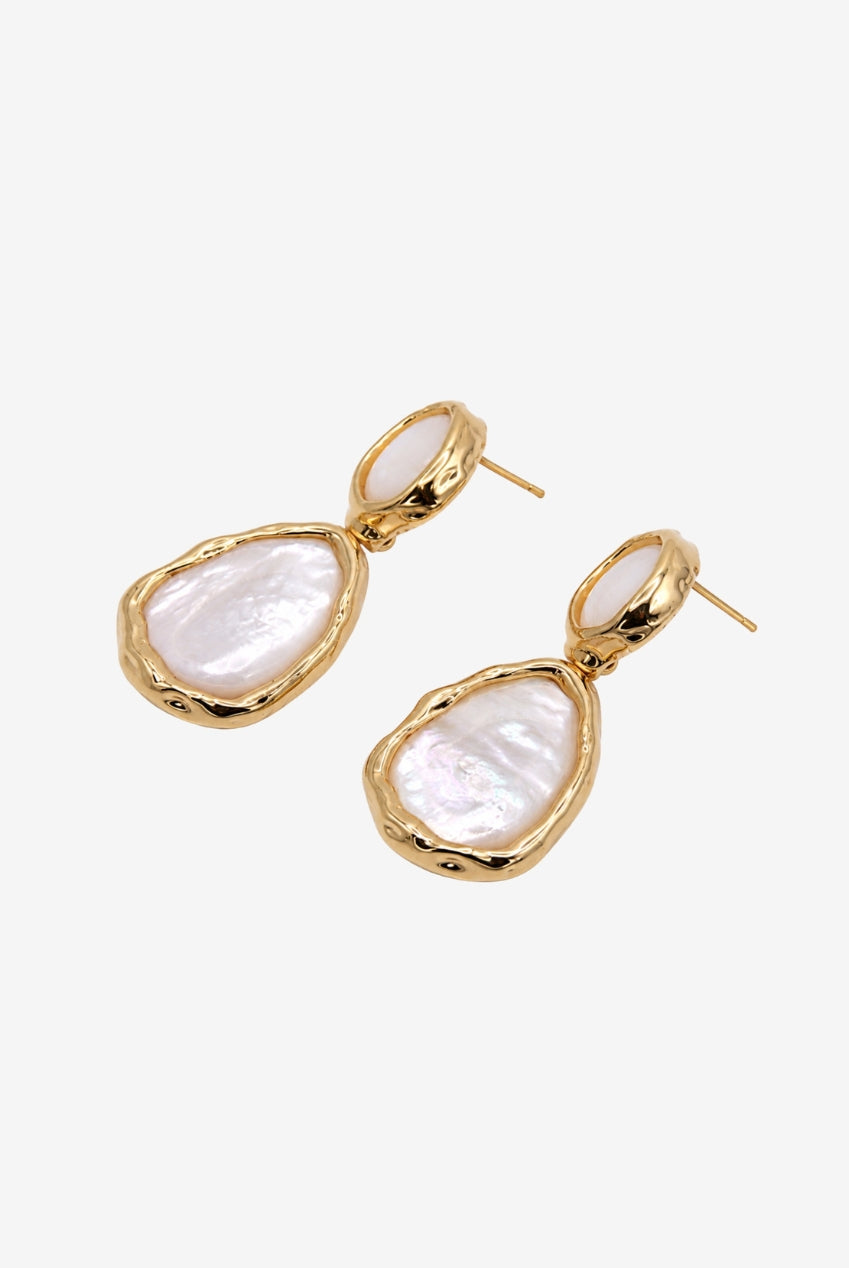Shinju Mother Of Pearl Oversized Drop Earrings US01-12127