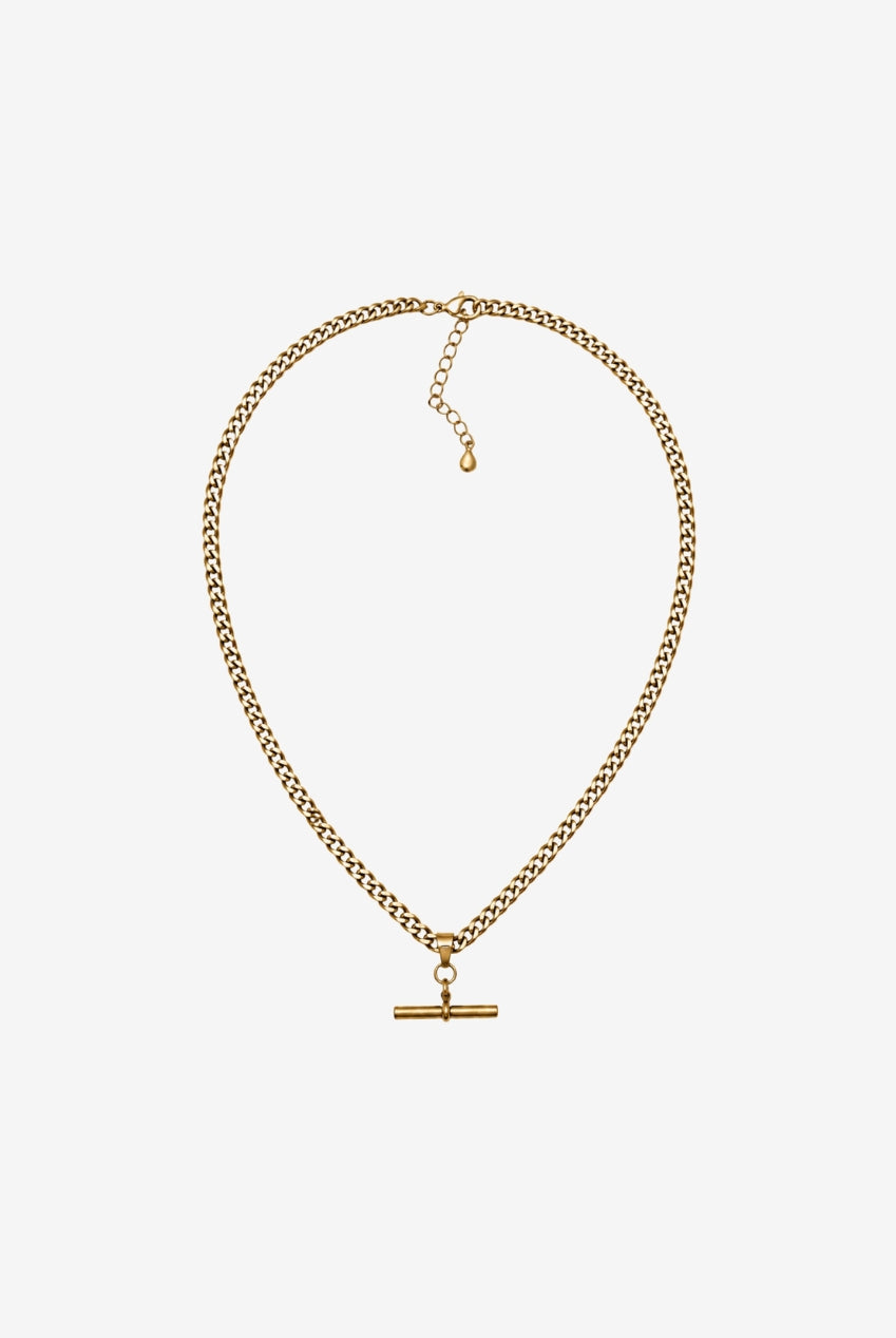 Kin Gold T-Bar Necklace US01-12790