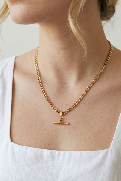 Gold - Kin Gold T-Bar Necklace by Uchi & Soto