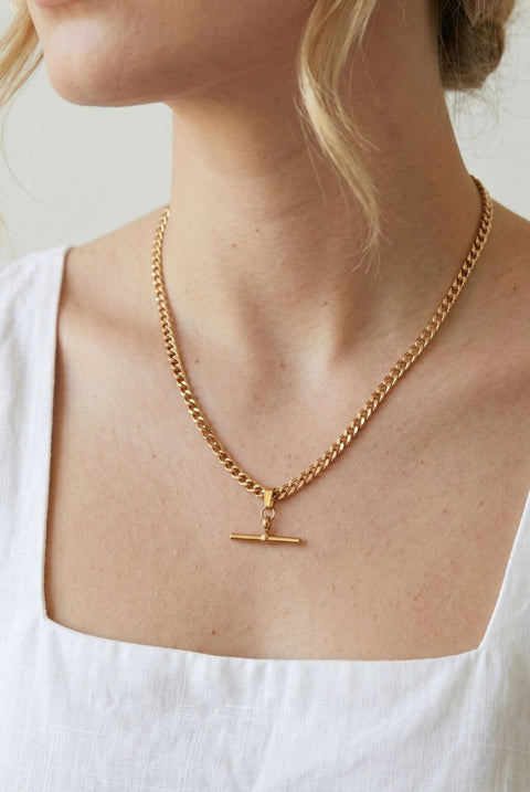 Kin Gold T-Bar Necklace by Uchi & Soto