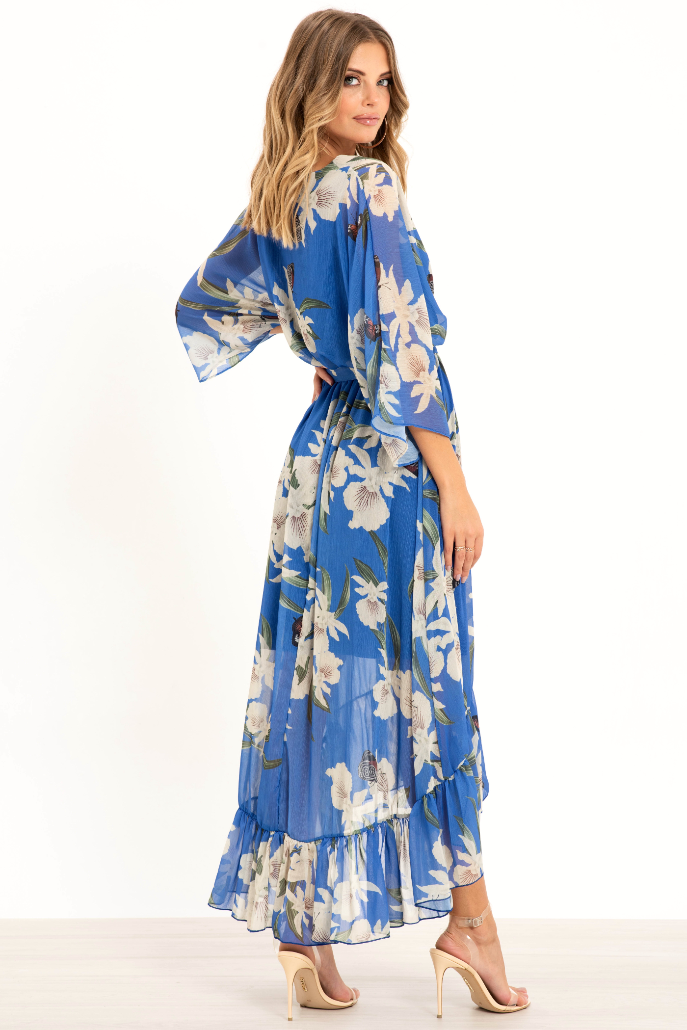 Kimono Wrap Floral Dress UTSS20015