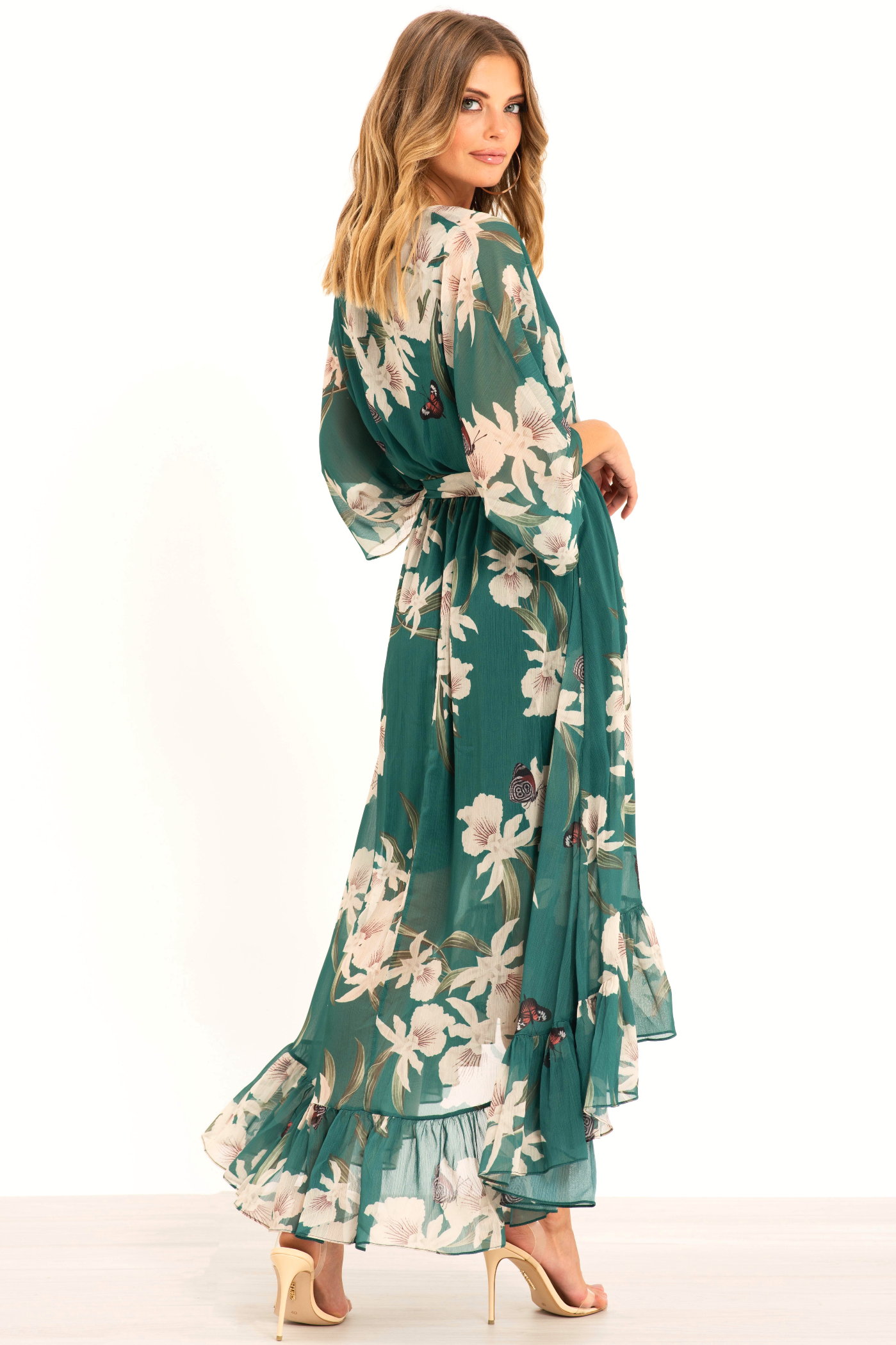 Kimono Wrap Floral Dress UTSS20015