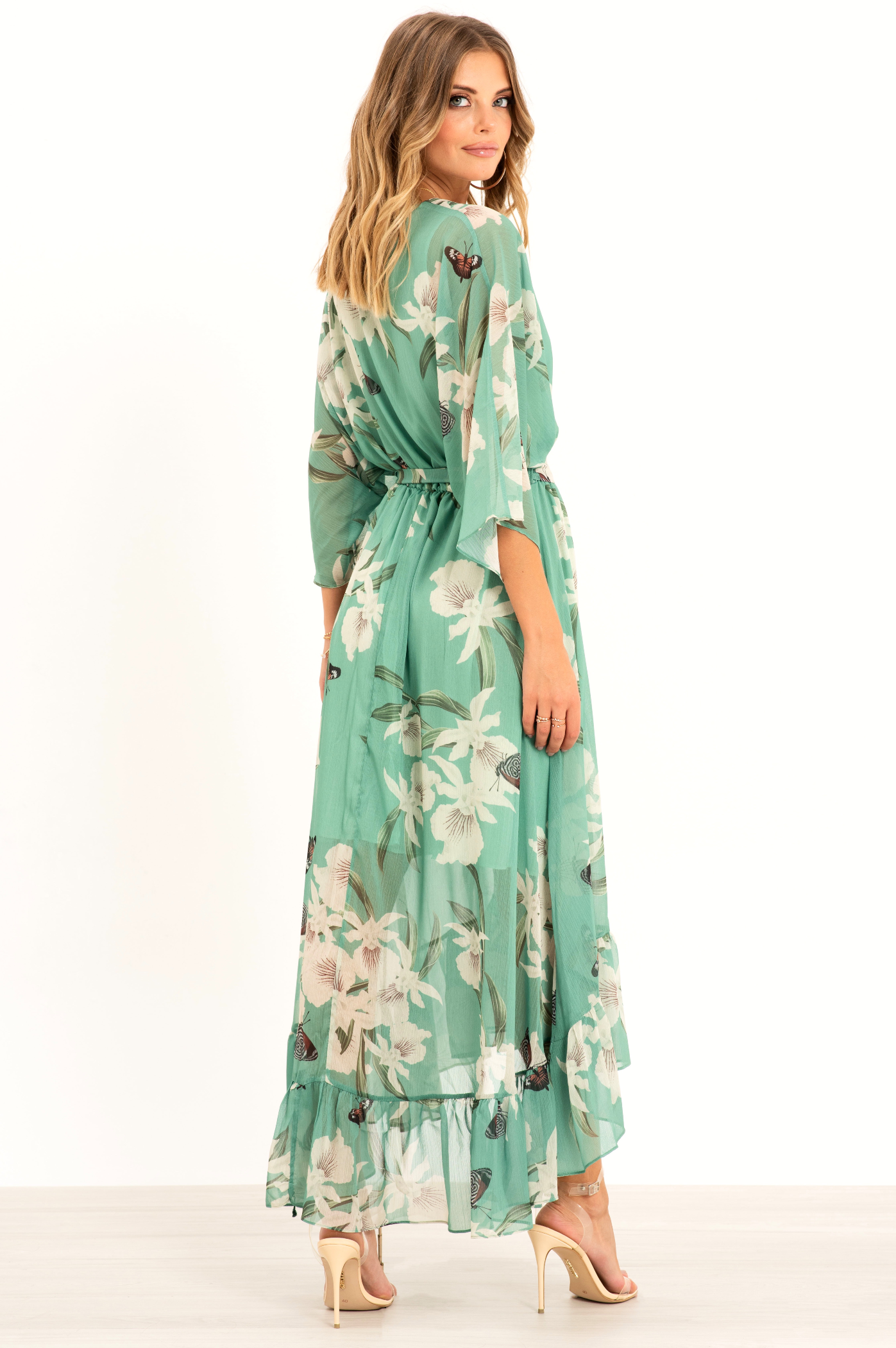 Kimono Wrap Floral Dress UTSS20015