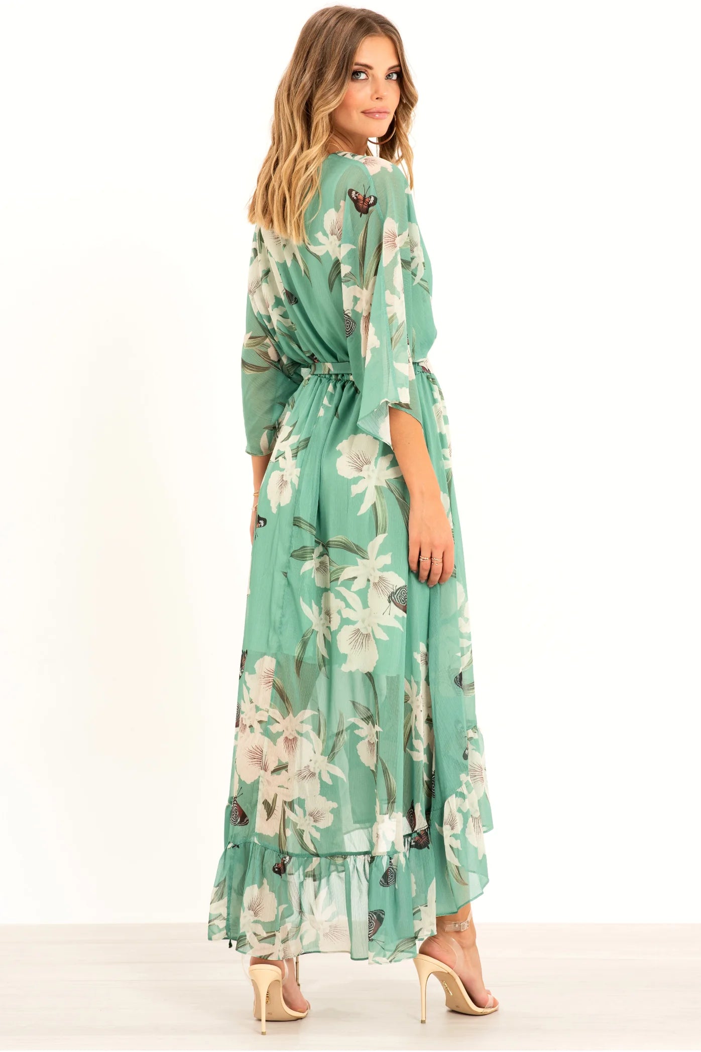 Kimono Wrap Floral Dress UTSS20015