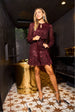 Sequin Skater Dress With Long Sleeve by Urban Touch
