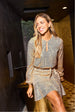 Sequin Skater Dress With Long Sleeve by Urban Touch