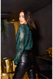 Urban Touch Sequin Wrap Bodysuit With Long Sleeve