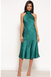 Urban Touch Halterneck Satin Midi Dress