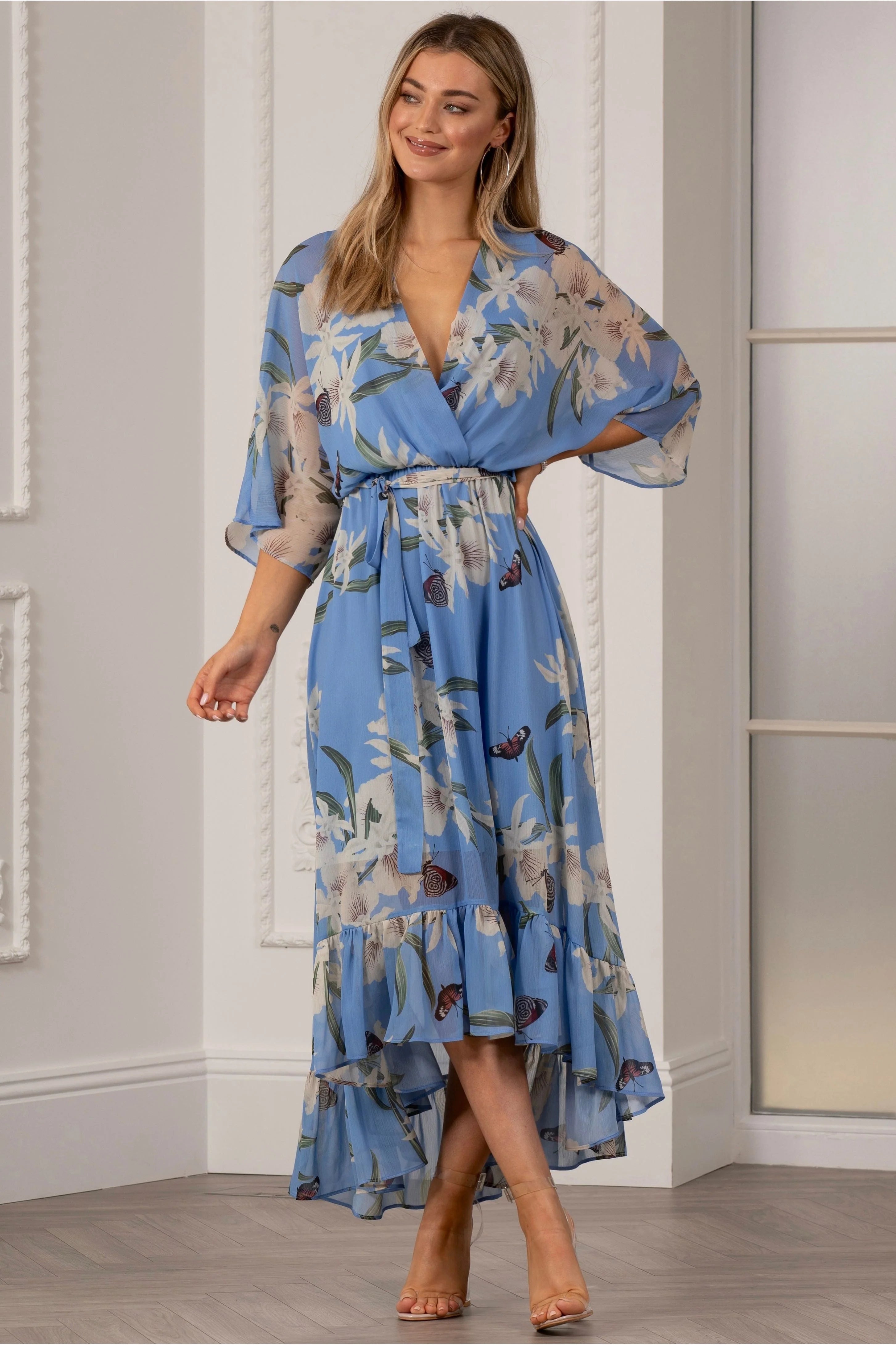 Kimono Wrap Floral Dress UTSS20015