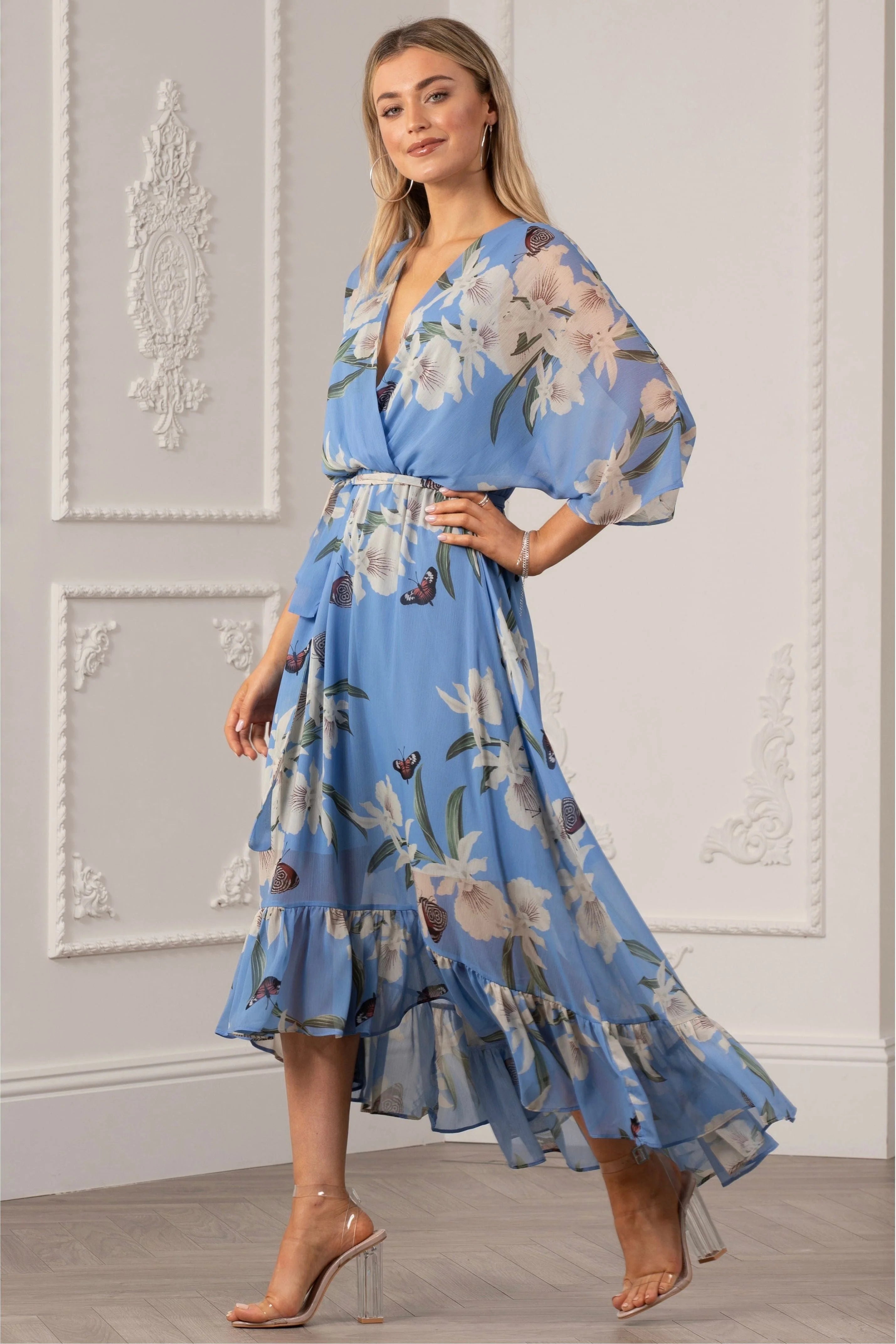 Kimono Wrap Floral Dress UTSS20015