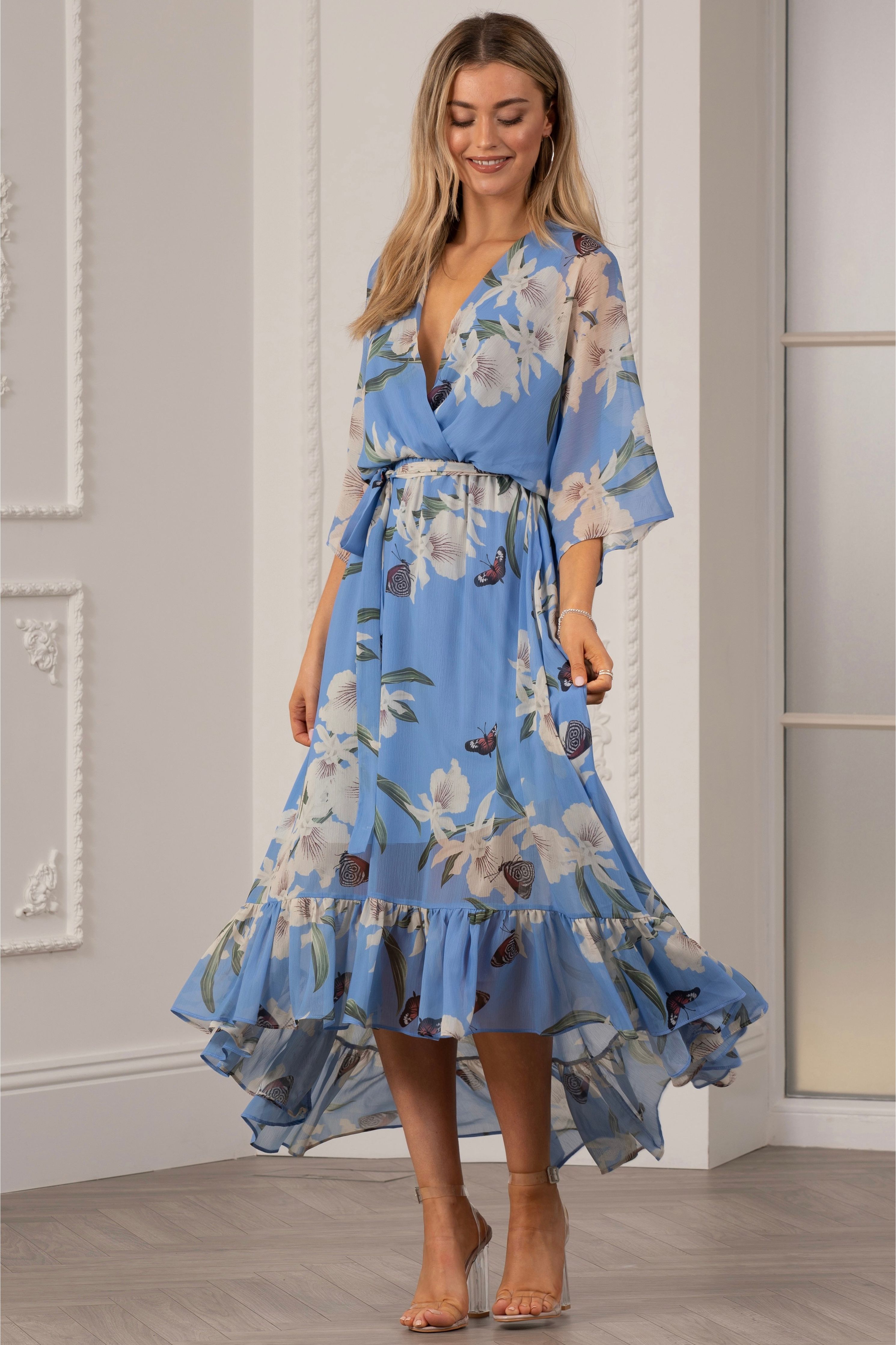 Kimono Wrap Floral Dress UTSS20015