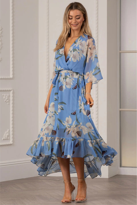 Kimono Wrap Floral Dress by Urban Touch