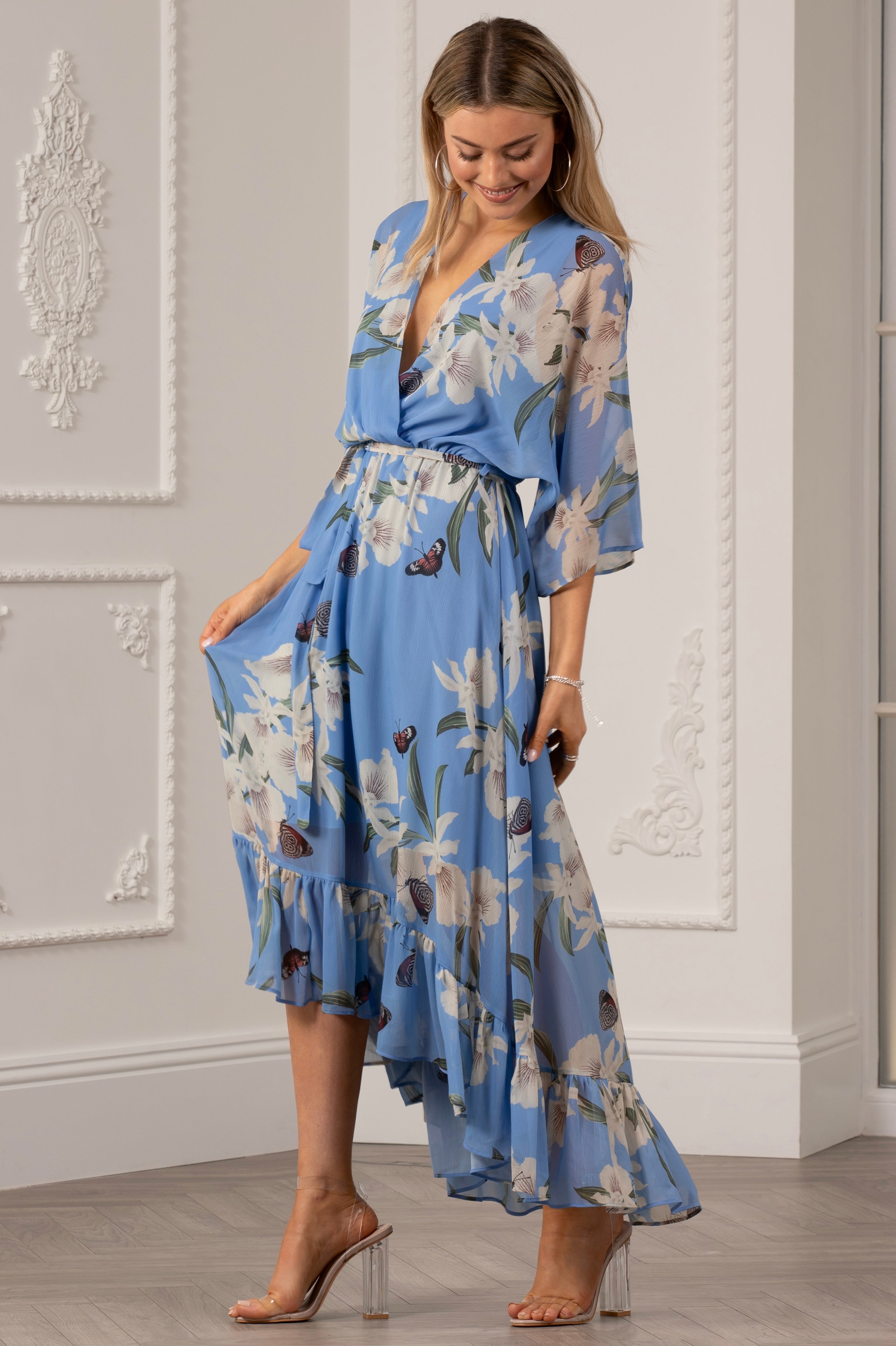 Kimono Wrap Floral Dress UTSS20015