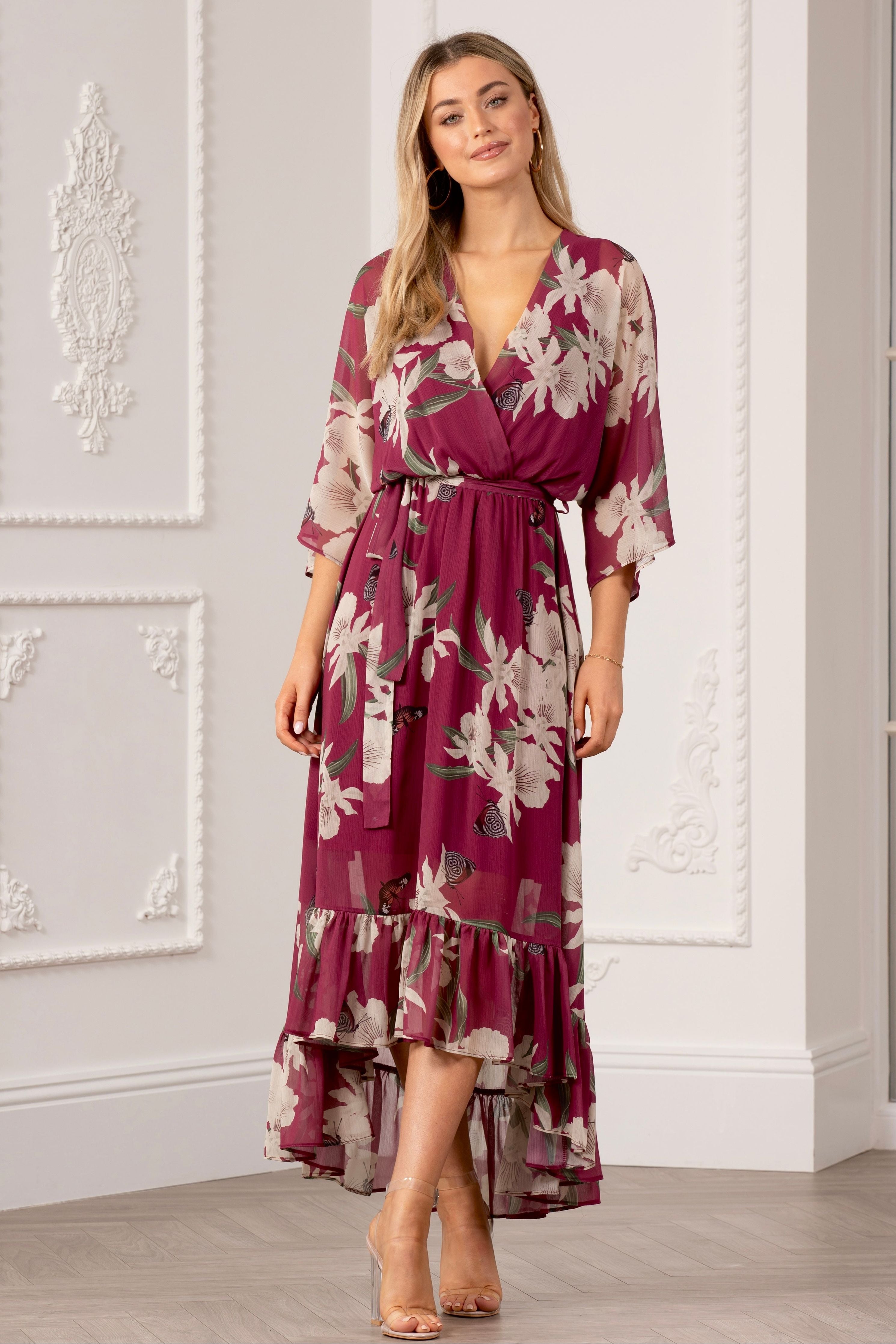 Kimono Wrap Floral Dress UTSS20015