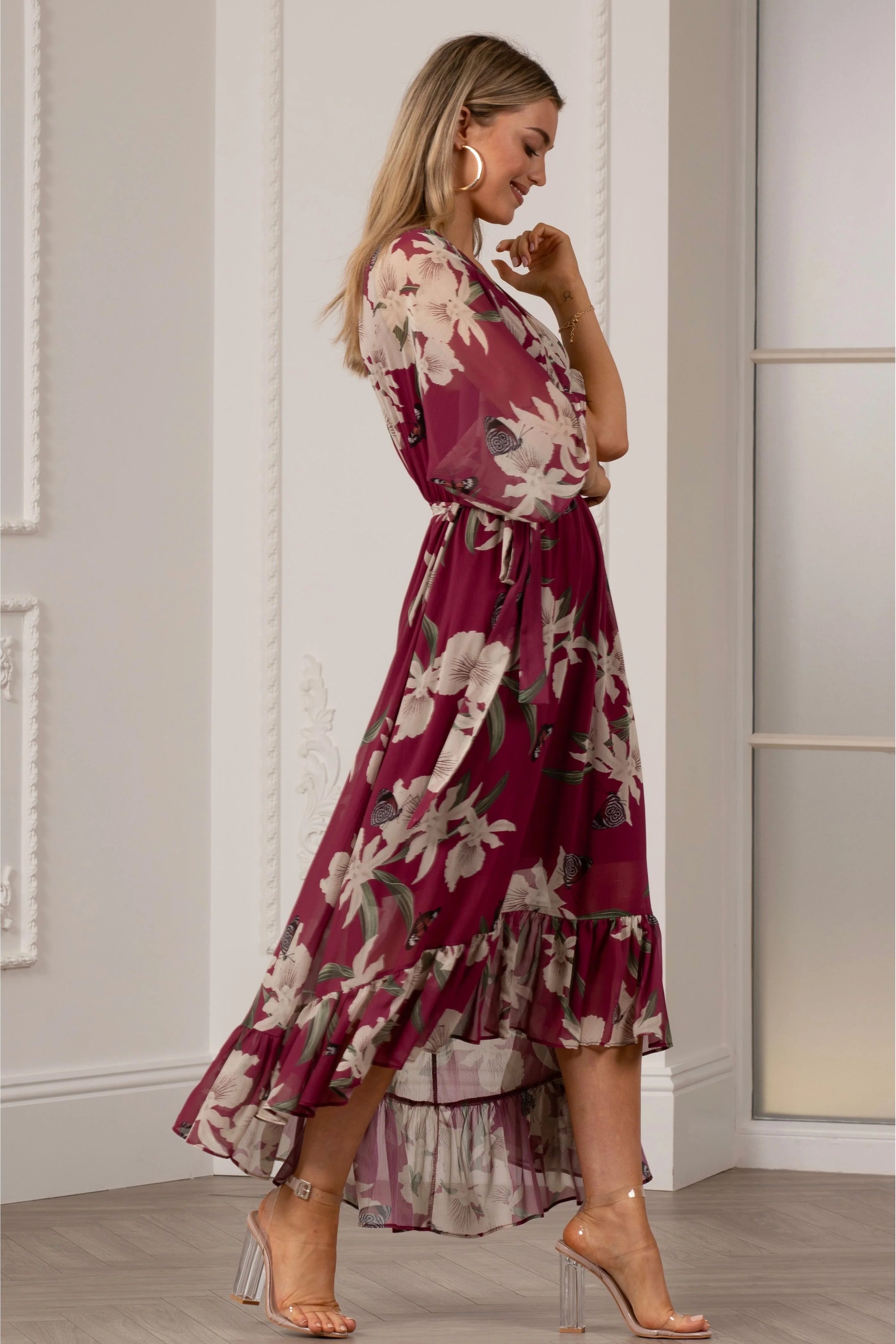 Kimono Wrap Floral Dress UTSS20015