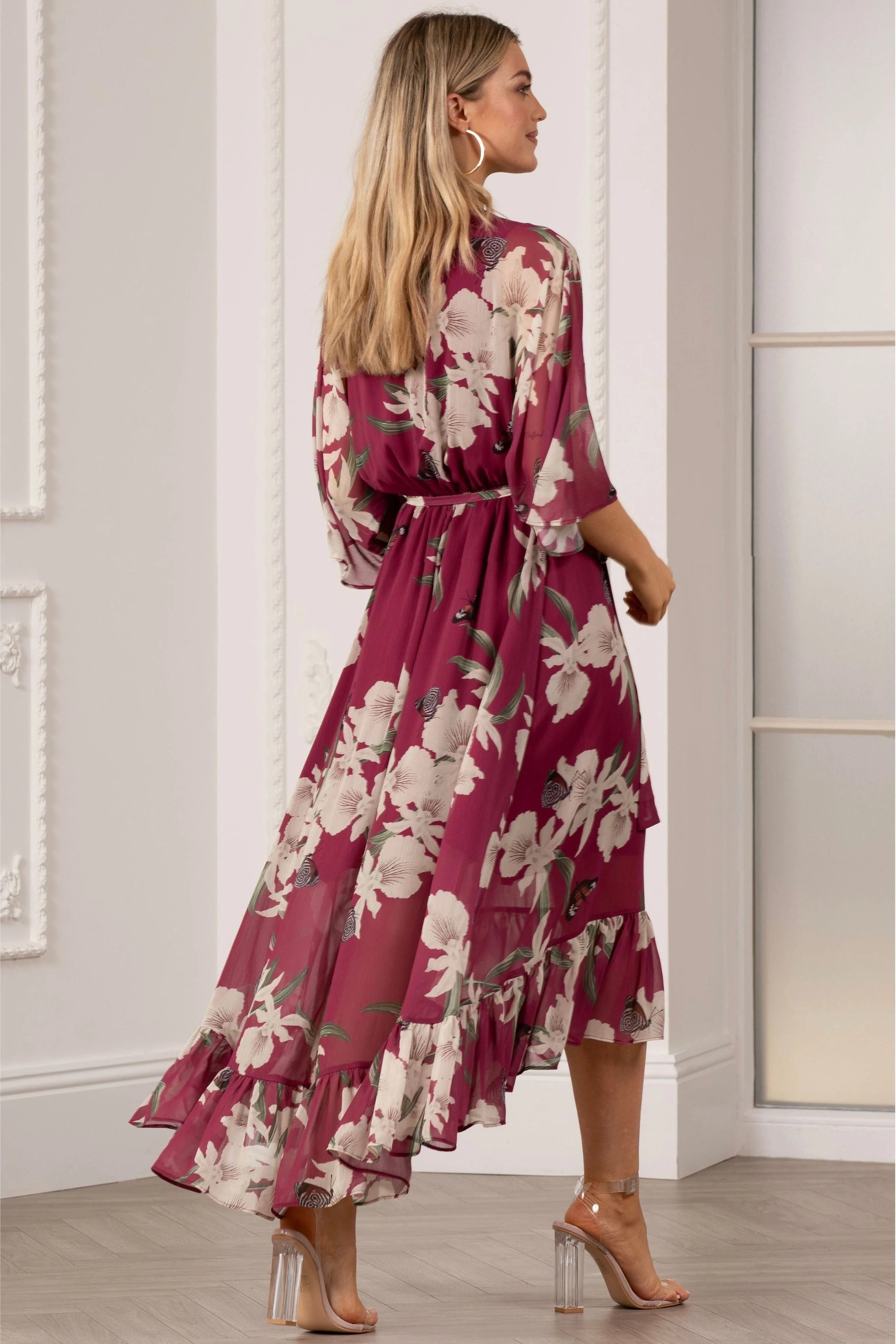 Kimono Wrap Floral Dress UTSS20015