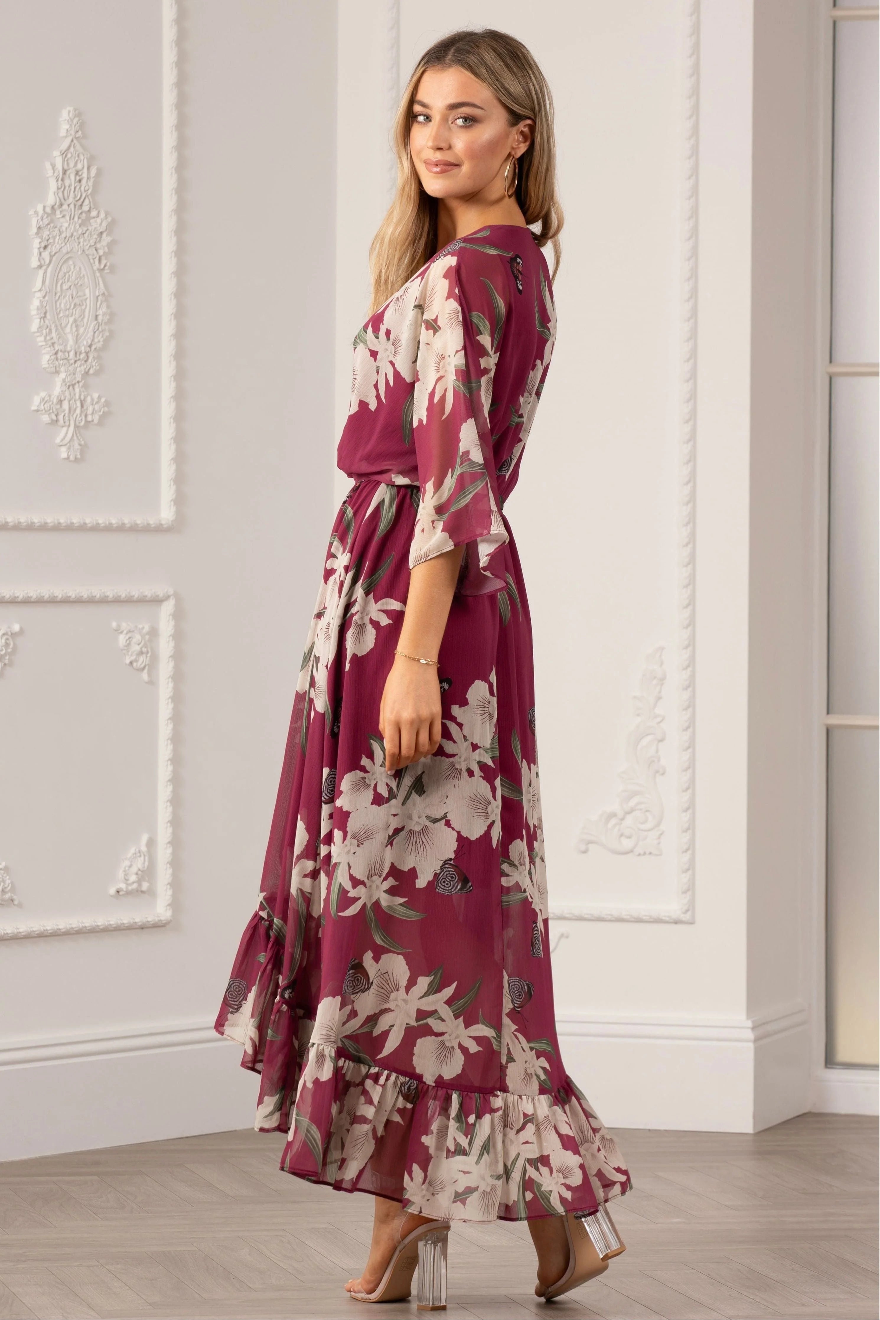 Kimono Wrap Floral Dress UTSS20015