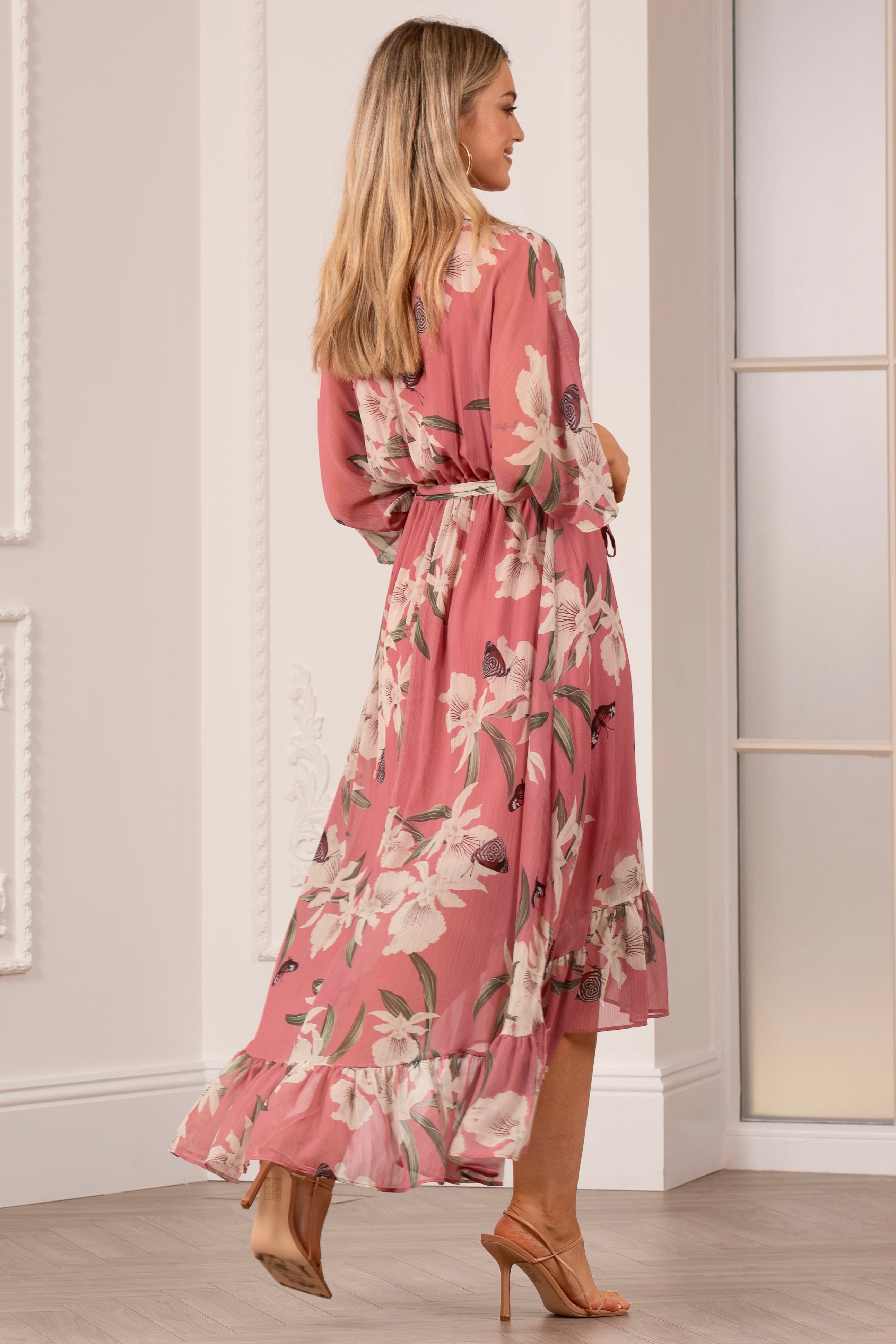 Kimono Wrap Floral Dress UTSS20015