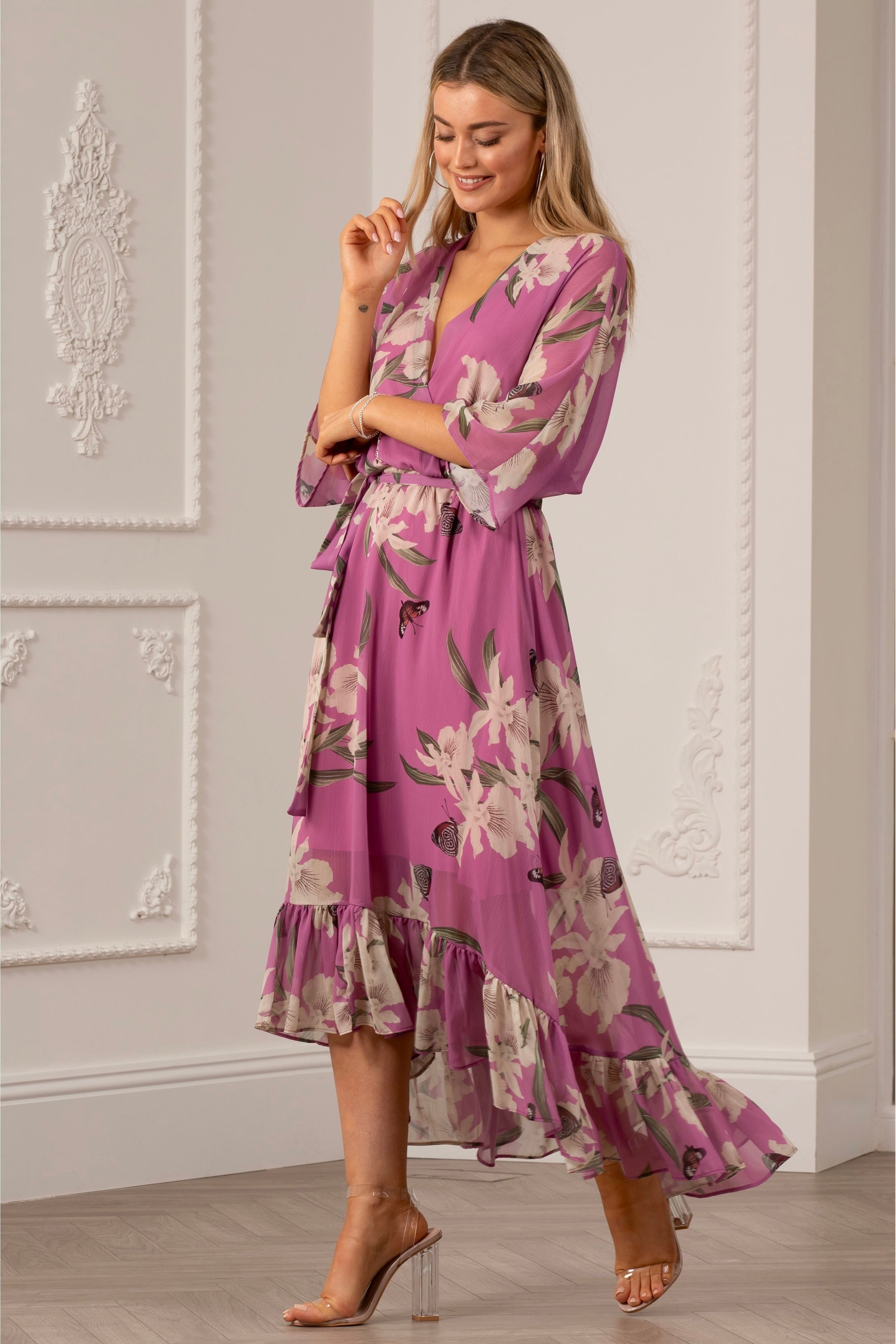 Kimono Wrap Floral Dress UTSS20015