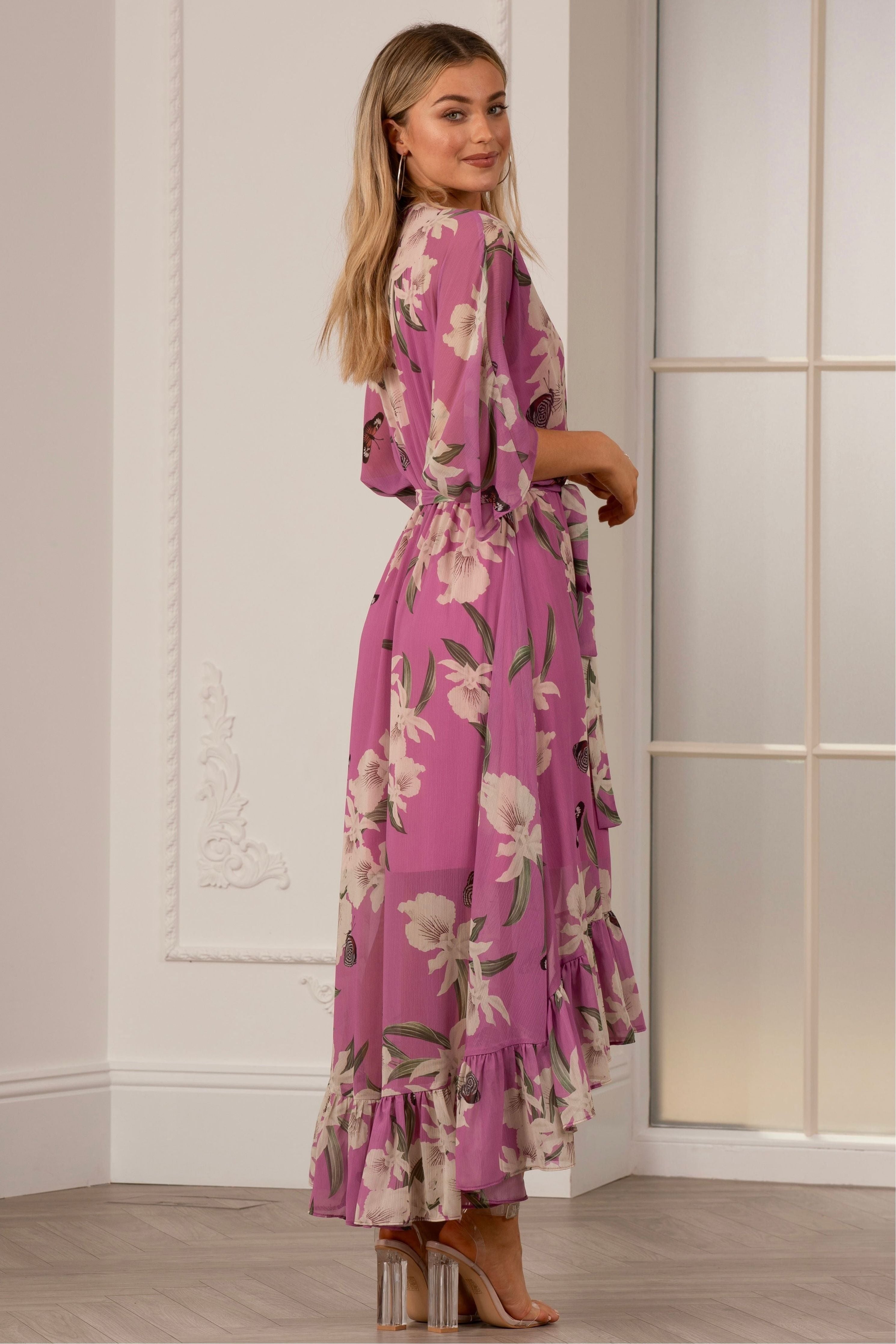 Kimono Wrap Floral Dress UTSS20015