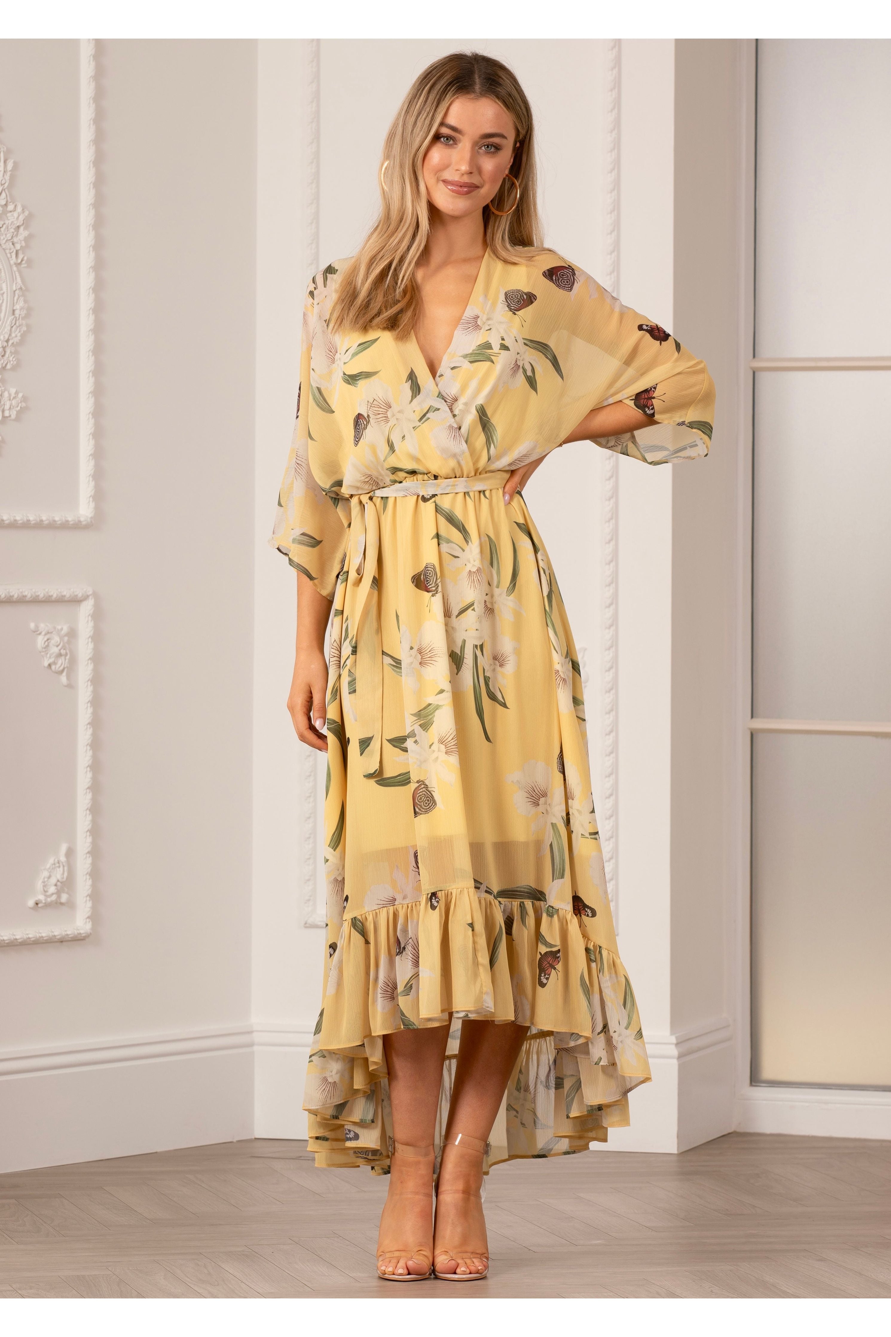 Kimono Wrap Floral Dress UTSS20015