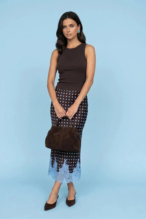Lace Spot Maxi Skirt by Urban Bliss