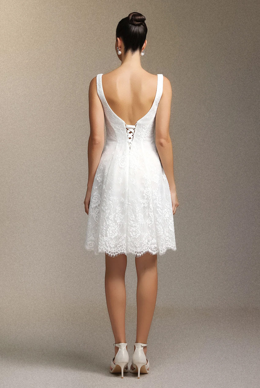 Tutuni Lace Square-neck Halter Mini Dress W250706346