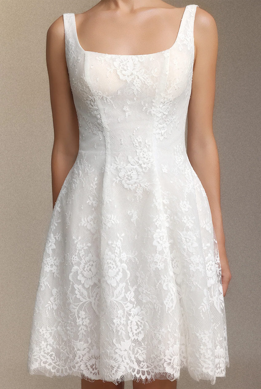 Tutuni Lace Square-neck Halter Mini Dress W250706346