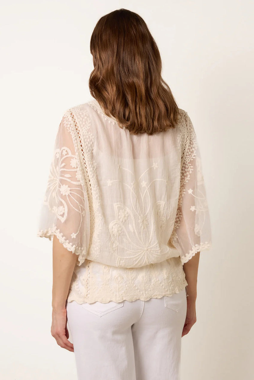 Floral Lace Butterfly Sleeve Blouse WF4964BV001