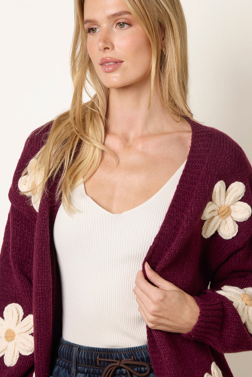 Daisy Large Flower Cardigan WF5257BV034