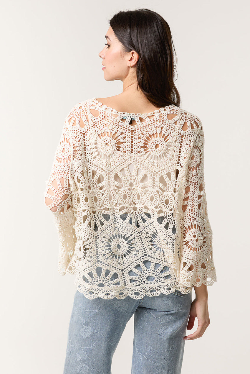Crochet Top With Flared Sleeves WF5417BV001