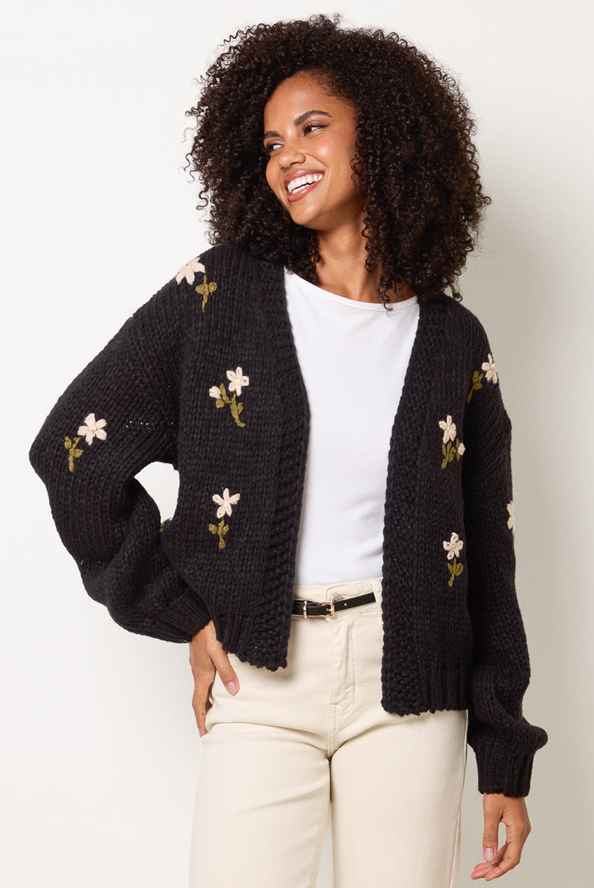Flower Embroidery Detailed Cardigan WF5426BV003