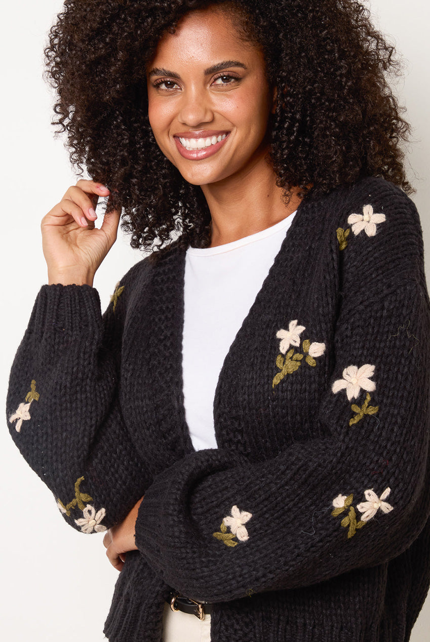 Flower Embroidery Detailed Cardigan WF5426BV003