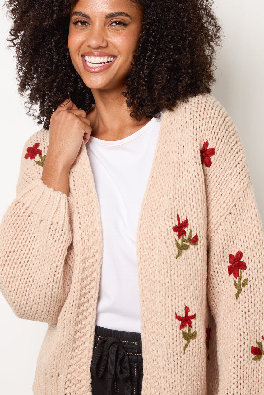 Flower Embroidery Detailed Cardigan WF5426BV001