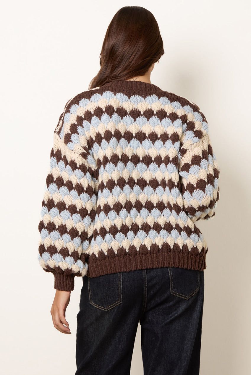 Multicoloured Striped Cardigan WF5790BV459